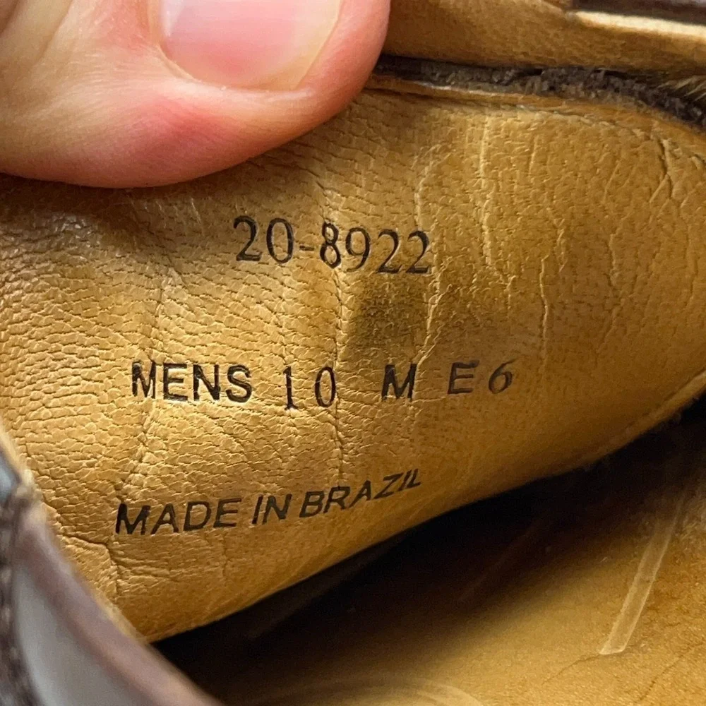 Johnston Murphy Sheepskin Leather Cap Toe Oxford Shoes 20-8922 Brown‎ Size 10 M